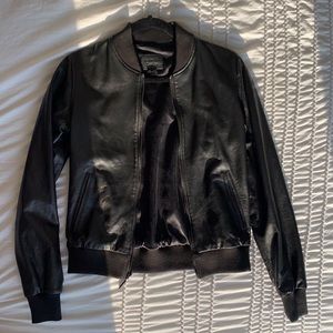 Grimaldi Genuine Leather Bomber Jacket- S